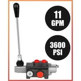 Hydraulic Control Valve 1 Spool 11 GPM SAE Ports Adjustable Relief Lever Handle Double Acting Parallel Center Tractor Loader W/Joystick Small Tractors/Tanks Loaders Log Splitters 3600 PSI