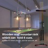 BALIKEN 2-Piece Billiard Pool Wall Mount Holds 6 Cue Sticks