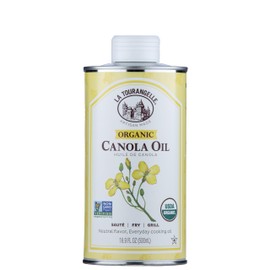 La Tourangelle, Organic Canola Oil, Expeller-Pressed Non-GMO Canola Seeds, Pesticide and Chemical Free, High Heat Neutral Cooking Oil, 16.9 Fl Oz