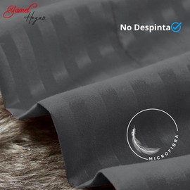 Yamel Hogar; Juego de Sábanas 3200 Hipoalergénica con Tecnología Fresh Care Lisas de Microfibra. (Oxford Rayado, Individual)