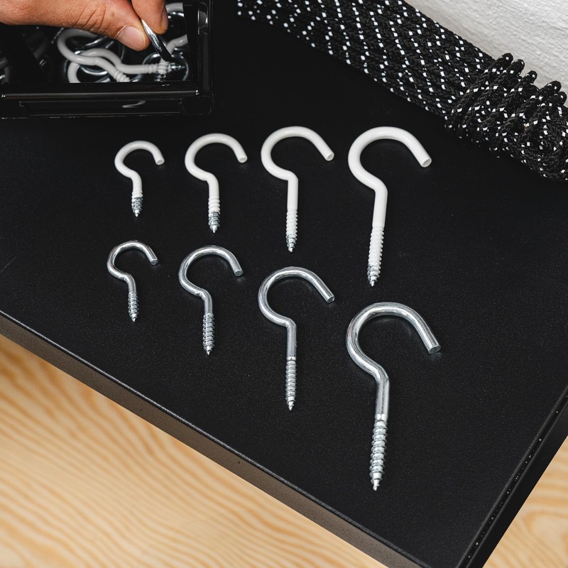HELPMATE Washing Line Hooks 65x4.8x22x18 mm - Galvanised Steel -