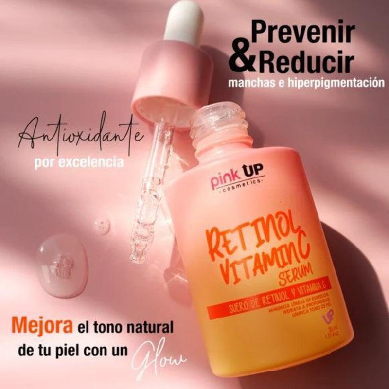 Pink Up Retinol Vitamin C Serum + Suero De Ácido