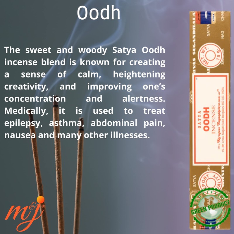 Original Satya Nag Champa Oodh Incense Sticks | with M&J