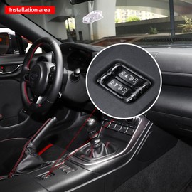 BETTERHUMZ Carbon Fiber Heated Seat Traction Button Compatible with Toyota GR86 for Subaru BRZ 2021-2024 Car Interior Molding Accessories (Black)