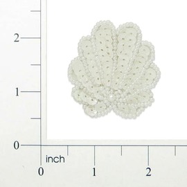 Expo International Small Shell Sequin Patches/Appliques, White Aurora Borealis