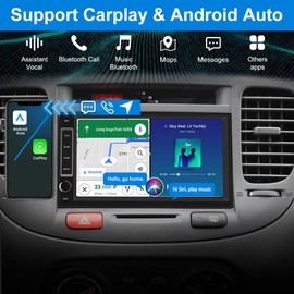 EagleNav 7 inch Car Stereo Audio 1 Din Universal Car Radio 2+64GB Android 12 for iOS CarPlay/Android Auto/Mirror Link GPS Sat Nav Bluetooth WiFi USB DAB GPS Navigation Car Audio FM Radio