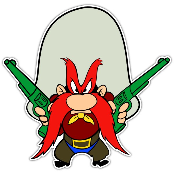 Yosemite Sam Kids Cartoon Car Bumper Window Locker Sticker Decal