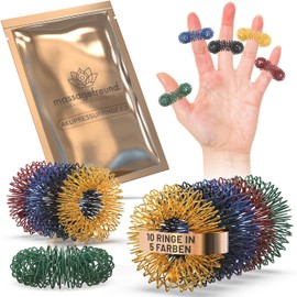 MASSAGEFREUND Premium Acupressure Rings - Acupressure Rings Stress Ring Massage Rings Fidget Ring Skill Ring Acupuncture Finger Massage Ring ADHD Anti Stress Finger Massage Rings Set of 10