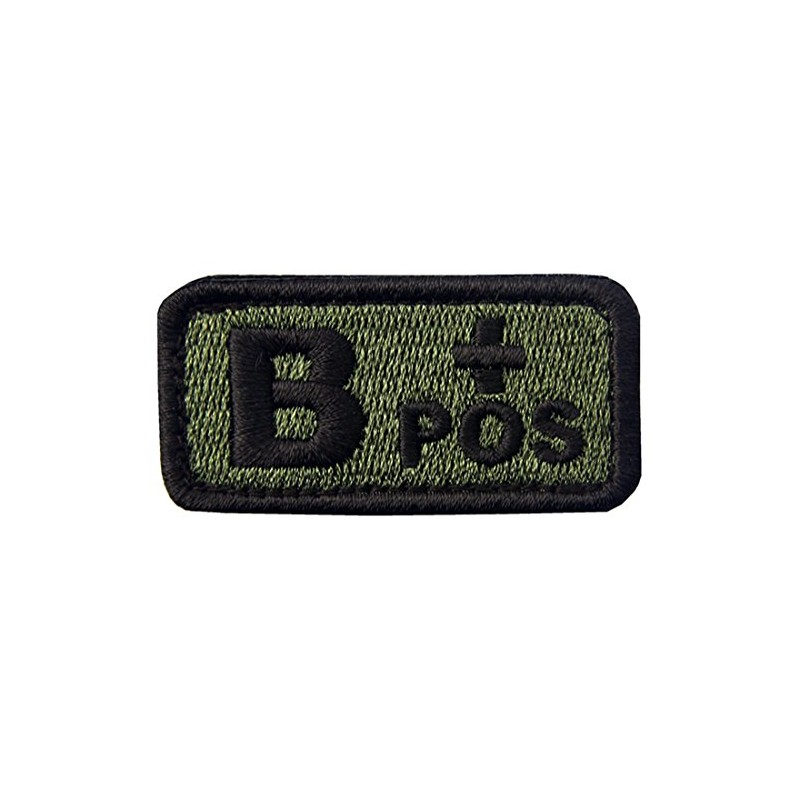 B Type + Tactical Blood Type Embroidered Velcro Patch (Olive
