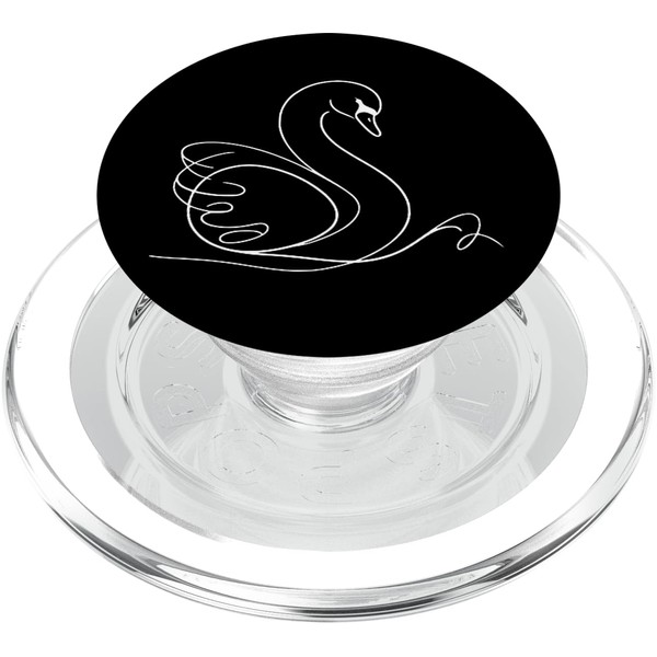 Line Art Bird & Ornithologist Trumpeter Swan PopSockets PopGrip for
