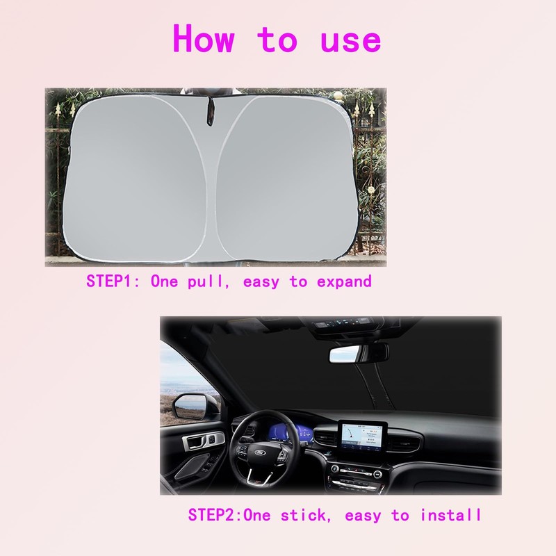 Automotive Windshield Sun Shade with Storage Bag - Keep Car
