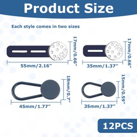 12 Stück Verstellbarer Hosenknopf Verlängerung, Hosenbunderweiterung Knopf, Hosenerweiterung Schwangerschaft, Knopfverlängerung Für Hosen, Passend Zu Jeans, Umstandshosen, Röcken