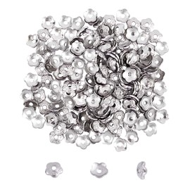 UNICRAFTALE About 200pcs 5-Petal Spacer Bead Caps Stainless Steel Bead Cap Spacers End Cap Jewelry Making Metal Bead Caps for Bracelet Necklace Jewelry Making 4mm Diameter