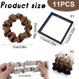 PMELCXD Satin Hair Scrunchies Set - 10 Pieces Silk Hair Bobbles with Storage Box for Women and Children