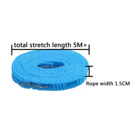 Aeixlum - (5M) Clothesline, Windproof Clothes Drying Rope, Portable Travel Clothesline, Adjustable for Indoor Outdoor Laundry Clothesline, Nylon Clothes Rope, Hanger for Camping Travel Home