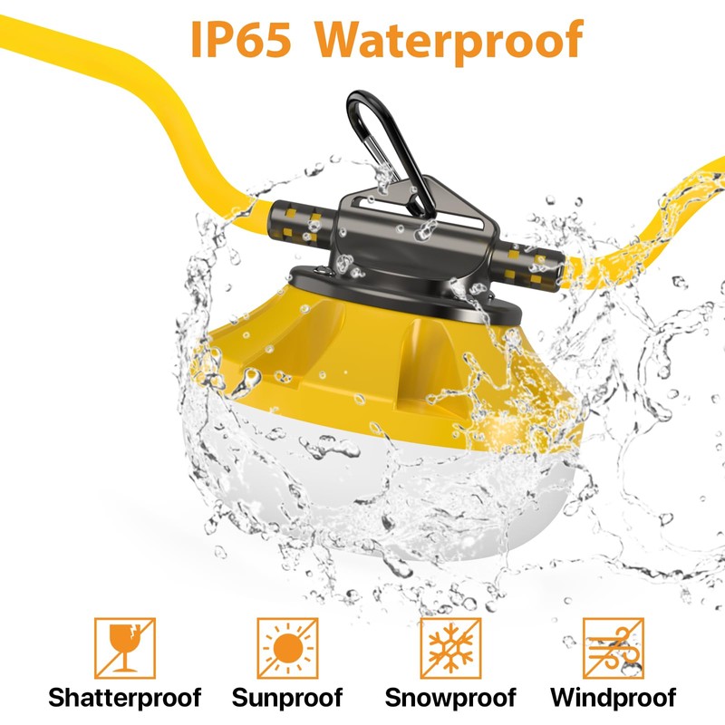 Pvilub 100FT Construction String Lights: 100W Led Construction String Lights