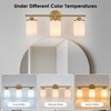 Jonsi Gold Bathroom Light Fixtures 3-Light Vanity Lights Modern Wall