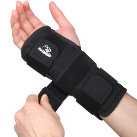 NuCamper Wrist Bandages, Adjustable Right / Left Wrist Splint Carpal Tunnel Syndrome for Women Men, Removable Splint Wrist Support Tendinitis, Arthritis, Sprain Recovery, Sports