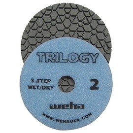 Weha 4 Inch Trilogy 3 Step Dark Quartz Diamond Polishing Pads Wet/Dry Step 2
