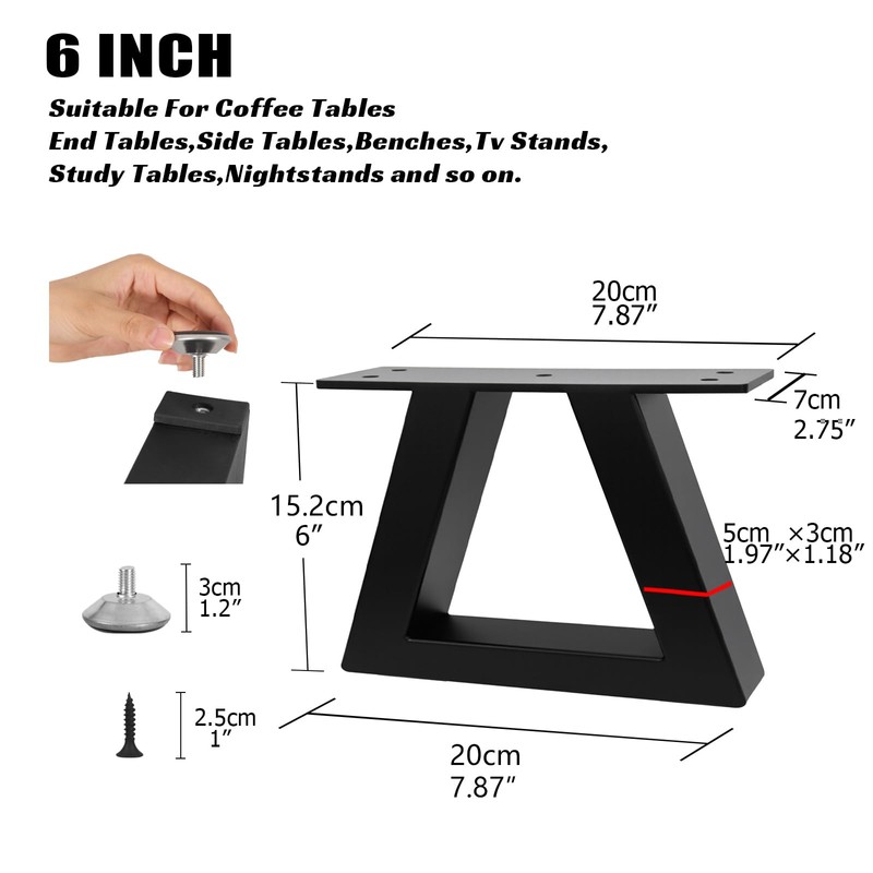 Y-CFHFC 6 Inch Trapezoid Metal Table Legs Heavy Duty Steel