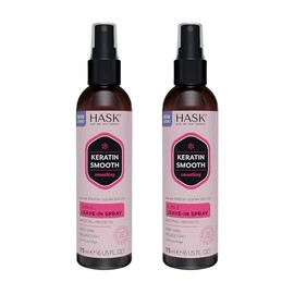 HASK Queratina Proteína 5 en 1 Acondicionador sin enjuague para todo tipo de cabello, seguro para color, sin gluten, sin sulfatos, sin parabenos, juego de 2 piezas de queratina