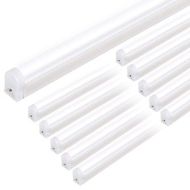 10 Pack LED Shop Light 4FT, T5 Integrated Single Fixture, 22W, 2200lm, 6500K Super Bright White, Linkable Shop Light, Utility Shop Lights, Corded Electric W/ Built-in ON/Off Switch