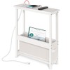 BAMGROW Slim Charging End Table with Storage - for Small