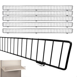 STORE FIXTURES DIRECT Gondola Shelf Fence, Wire Front Lip for Gondola Shelves, 48" L x 3" H, Black, 5 Pack