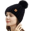 [REDESS] Women Winter Pom Pom Beanie Hat Warm Fleece Lined