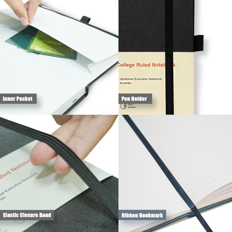 Heture 8 Pack Lined Journal Notebooks,A5 Hardcover Notebooks, 5.5 x