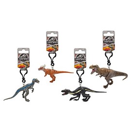 Jurassic World 79172 3D PVC Keychain 7-11 cm - 4 Dinosaurs (Assorted) from The Movie - 20x28x9 cm - Sorted