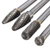 Wolfride 4pcs Long Shank Tungsten Carbide Burr Set 6mm Shank