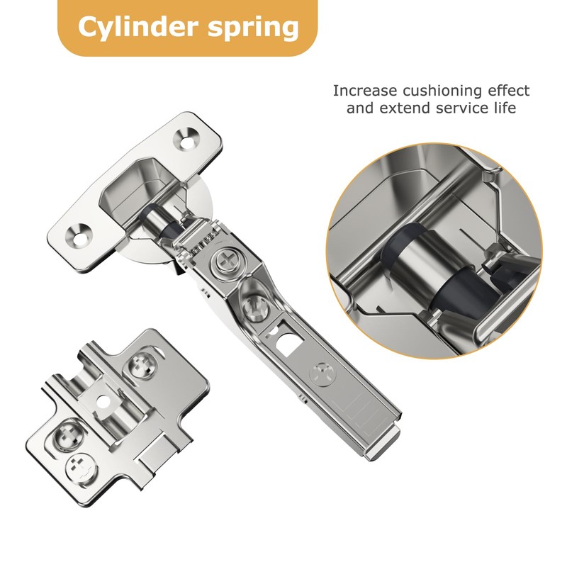 Furniware 2 pcs Soft Close Cabinet Hinge,4D Adjustment(Depth, Side,Height and