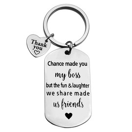Appreciation Gift Keyring Boss Thank You Gift Keychain Leader Retirement Gift for Boss Supervisor Mentor Leader Chance Made You My Boss Keychain for Bosses Day Leaving Moving Goodbye Farewell Gifts