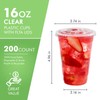 FOCUSLINE 200 PACK 16oz Clear Plastic Cups with Lids, Disposable