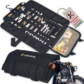 ODINSBERG Bolsa de Herramientas Enrollable - SIN Herramientas Incluidas - Estilo Heavy Duty - para Moto Enduro Carro y Bicicleta - Estuche Organizador Porta Herramientas en Poliester Impermeable