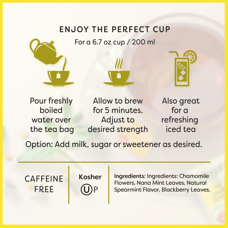 Wissotzky Chamomile Tea with Nana Mint, Herbal Tea, 20 Tea