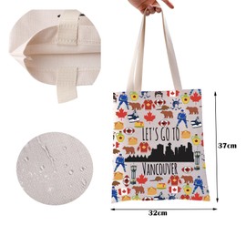 ZJXHPO Vancouver Trip Tote Bag Let’s Go To Vancouver Reusable Tote Bag Vancouver Canada Vacation Gift Vancouver Souvenir (C-Vancouver Tote)