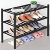 Smiry Bamboo Shoe Rack for Closet, 3 Tier Wooden Stackable