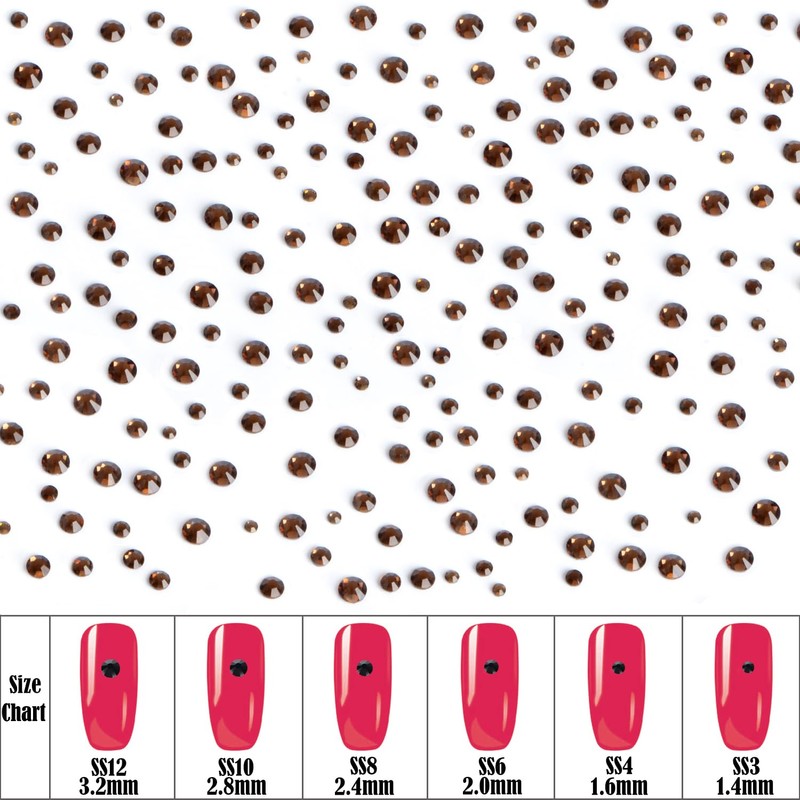 8000pcs Hotfix Rhinestones Flatback,Rhinestones for Crafts Clothes Mixed 6 Sizes,