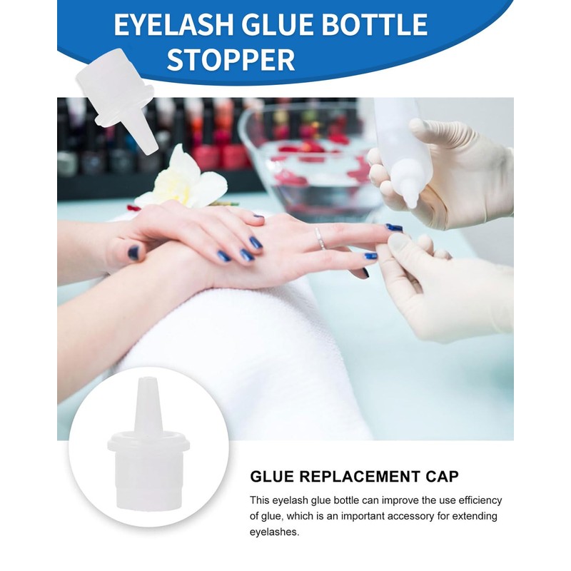 KGDUYC Pack of 50 Eyelash Glue Bottle Cap, Eyelash Glue