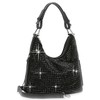 Zzfab Color Rhinestone All Sparkle Hobo Bag Black