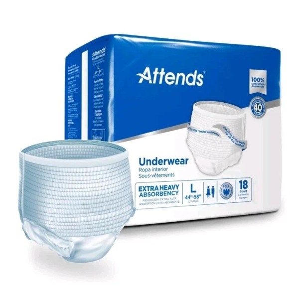Attends Disposable Underwear Large Moderate 18 Ct