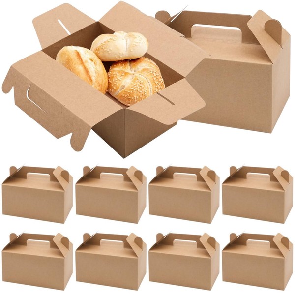 Bakiauli Pack of 10 Kraft Paper Folding Boxes, Brown Kraft