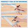 Meticuloso Folding Triangle Ruler 48inchs, Aluminum Framing Square Carpentry Squares