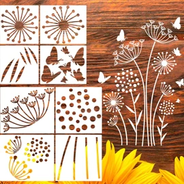 Large Flower Stencils for Fence Dandelion Stencil Floral Stencils for Outside Wood Fence Walls Furniture Fabrics