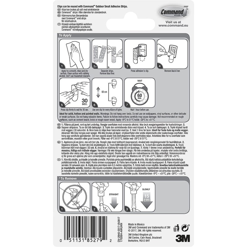 UKDD® Command 17026CLR Outdoor Decoration Clips for Christmas and Fairy