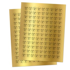 Gold Foil Thank You Kisses Stickers, (Set of 216) Chocolate Drops Labels Stickers for Weddings, Bridal Shower, Engagement Party, Birthday, Baby Shower, Hershey's Kisses Party Favors Decor