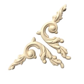 WoodUbend WUB1318.9 Set of Baroque Corner Appliques - Heat Bendable & Flexible Wood Onlays 15.5x9cm - DIY Craft, Furniture & Home Decor - Easy to Apply & Paint - Versatile, Reusable & Durable Decals