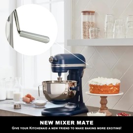 Stand Mixer Handle for KitchenAid Stand Mixers – Compatible with Pro 5 Plus, Mixer Accessory with Comfy Grip for Enhanced Stability and Convenience (Silver)